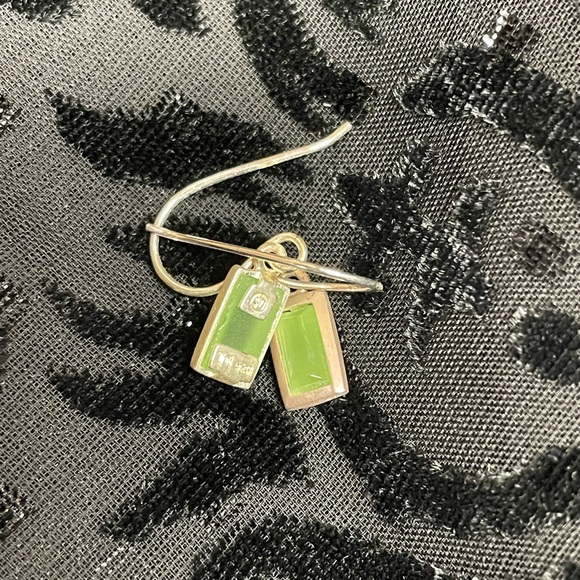 Sterling Silver and Jade Earrings - Picture 6 of 6